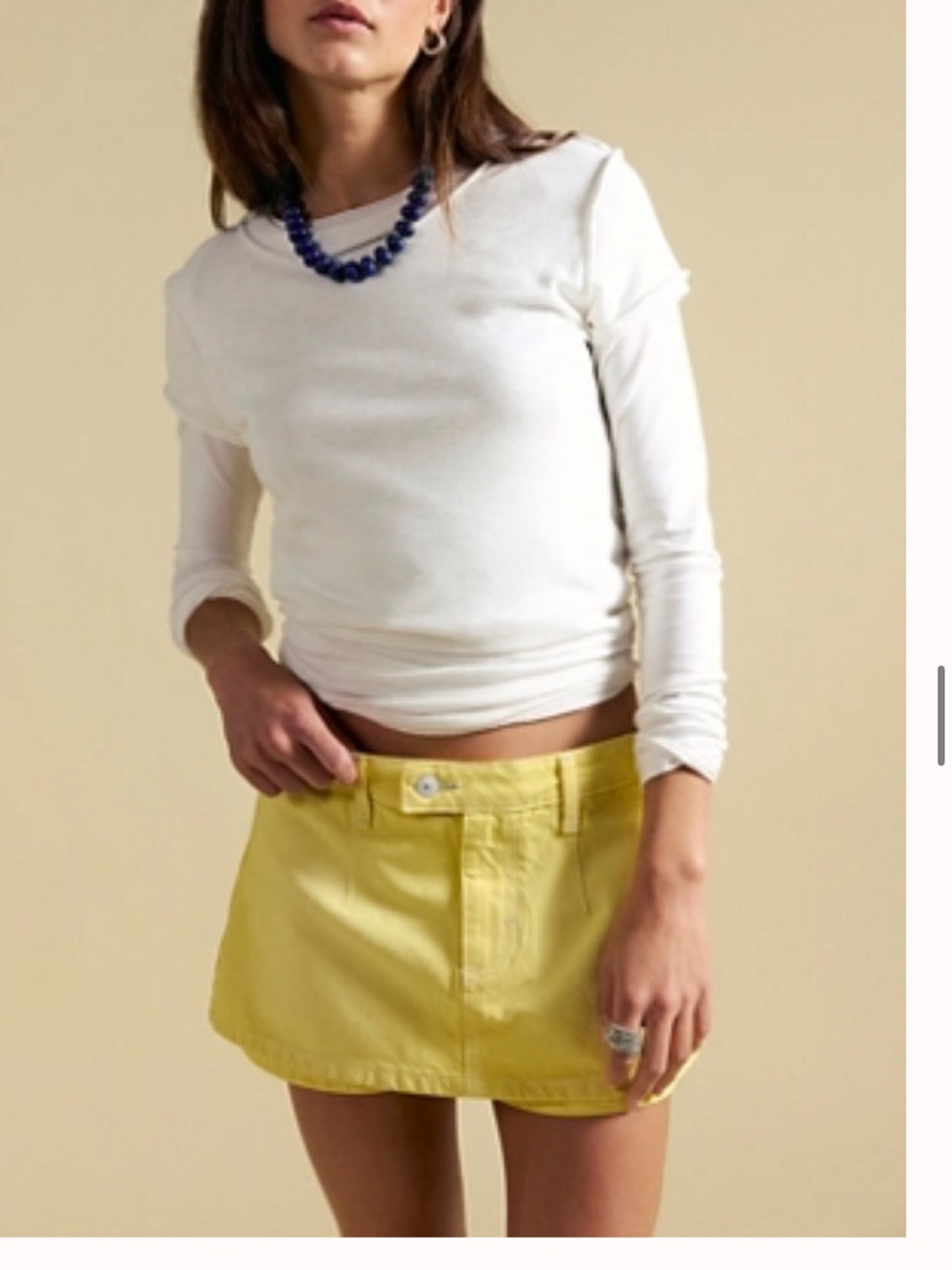 We The Free Yellow Mini skort - Casual A-Line Cotton